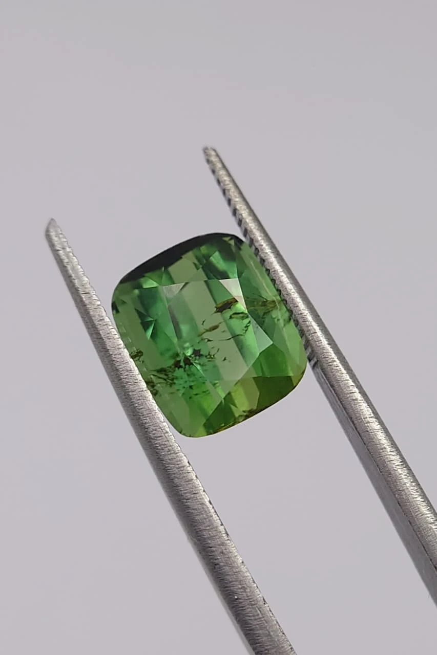 6.5ct Green Tourmaline Cushion cut Loose Gemstone From Nigeria — view 2